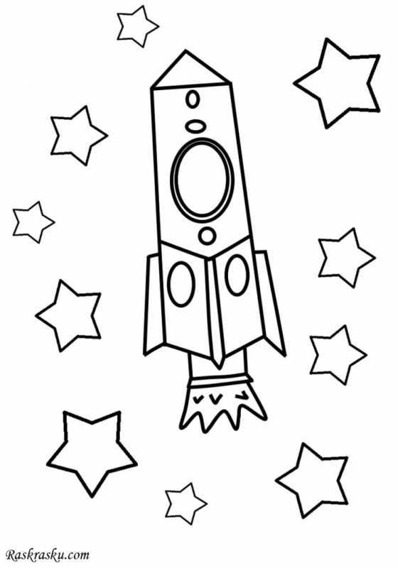 Трафарет ракеты для аппликации