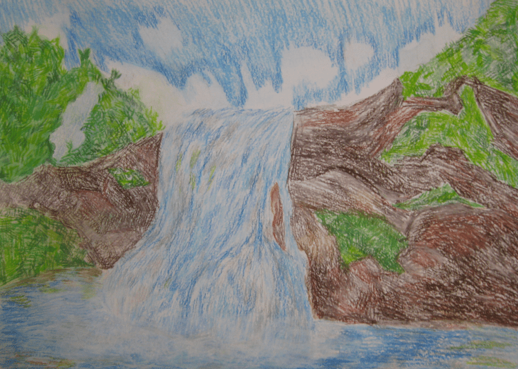 Детские рисунки водопада