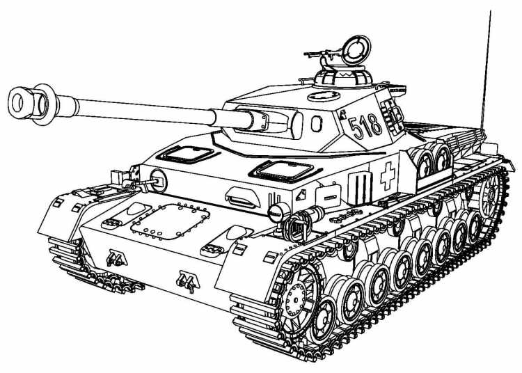 Раскраска танк т34 Военная техника