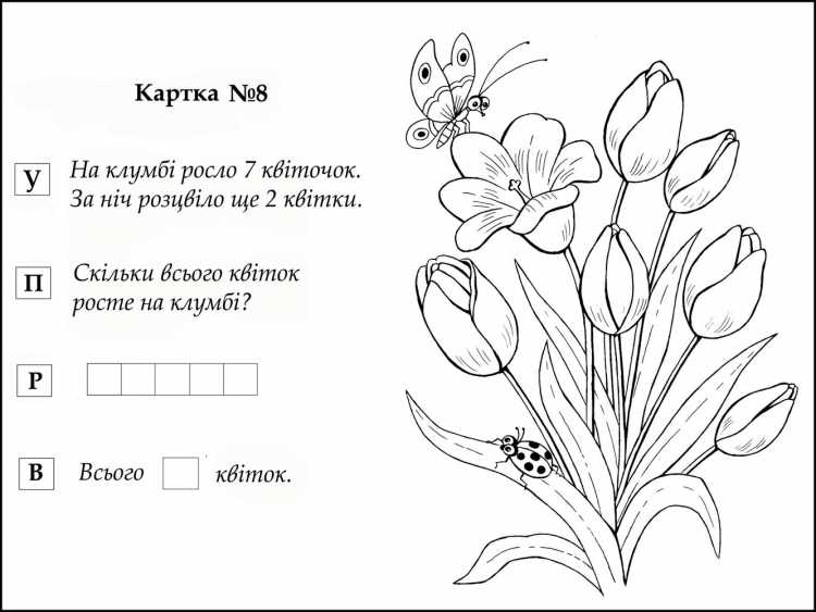 Тюльпан раскраска для малышей