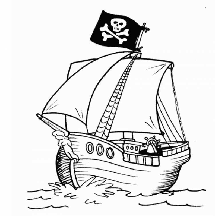 Пираты Карибского моря раскраска корабль
