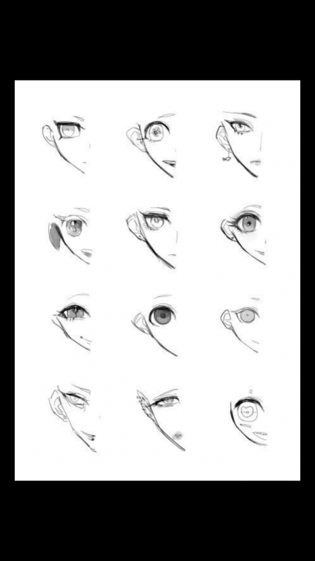 Пошаговое рисование аниме глаз