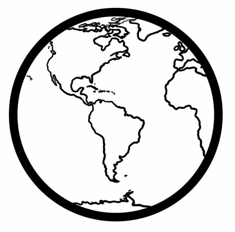 Планета земля черно белая