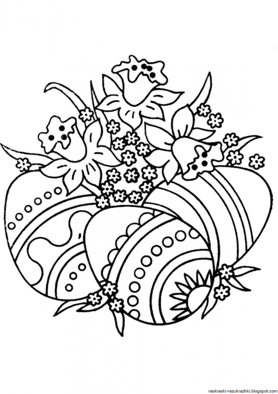 Раскраски пасхальные сложные