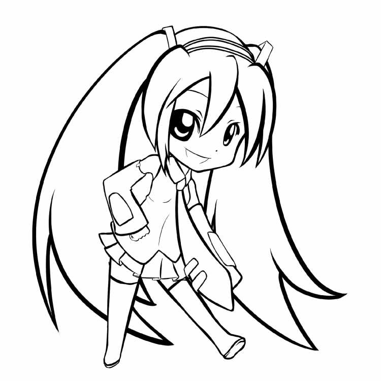 Раскраски Чиби девочки