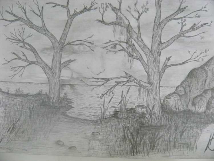 Пейзажи для рисования карандашом