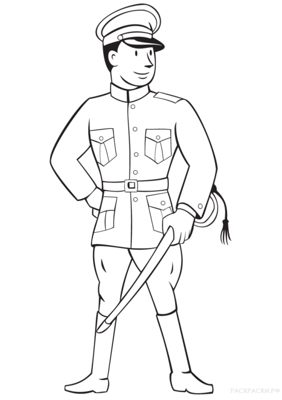Солдат раскраска для детей