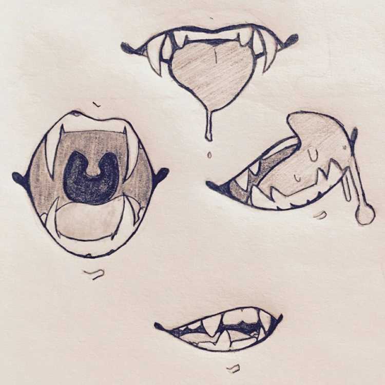 Рот для срисовки карандашом