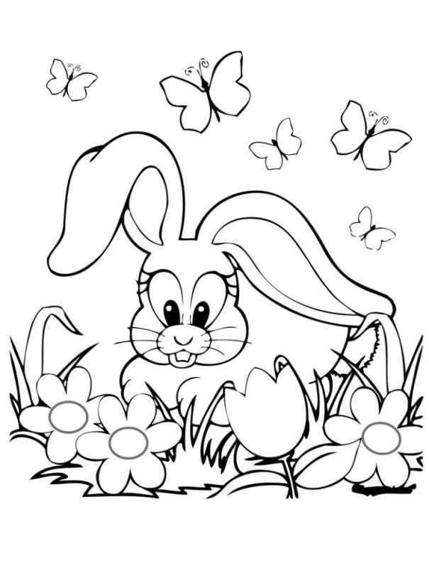 Раскраска зайчик