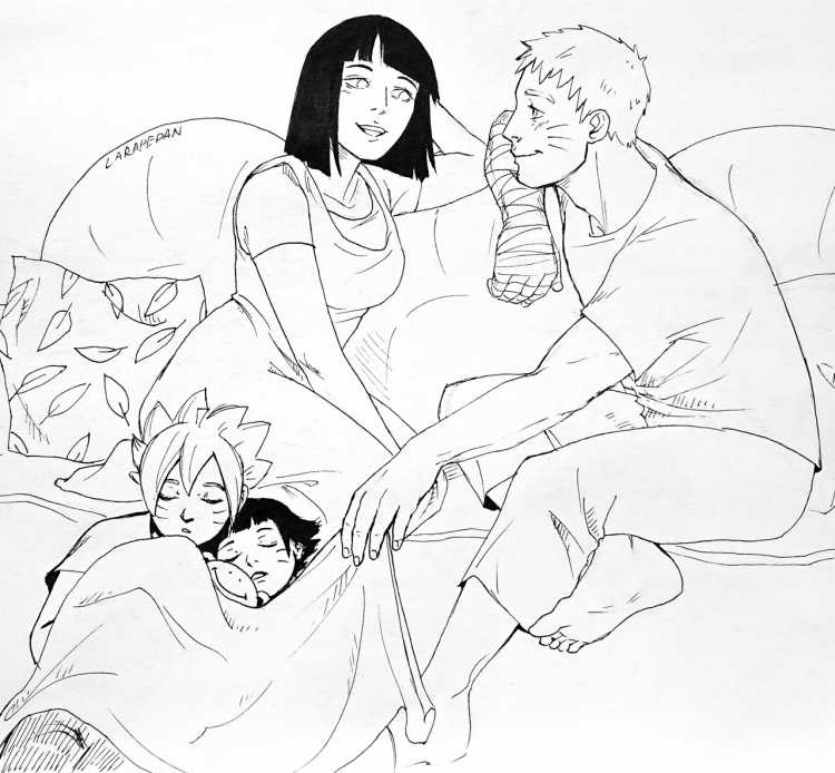 Наруто раскраска Химавари