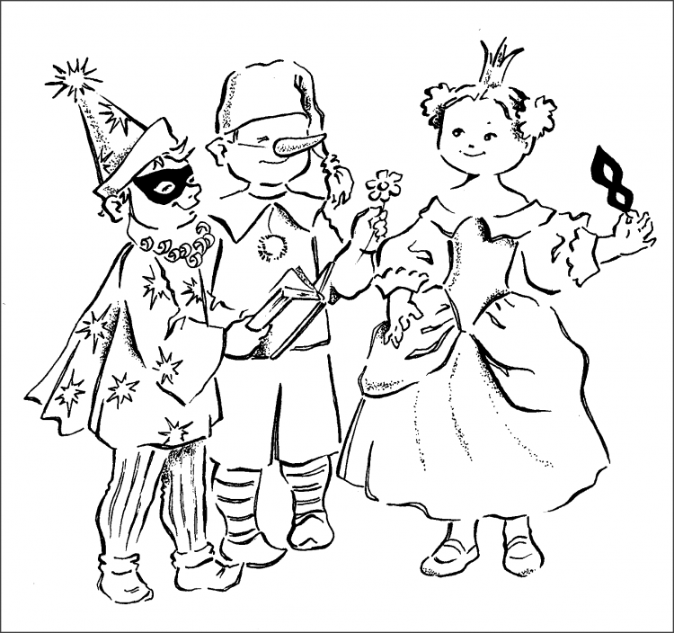 Карнавал раскраска для детей