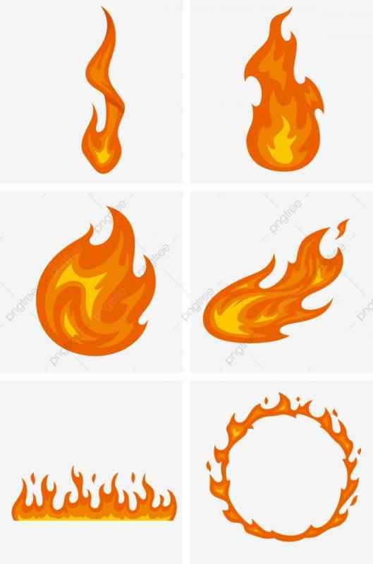 Огонь нарисованный красивый