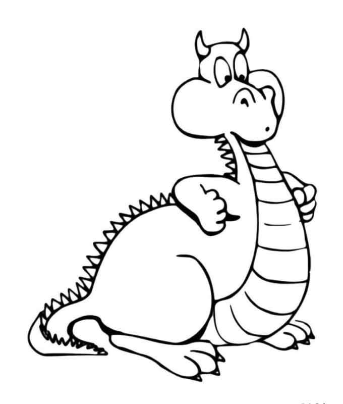 Дракон на белом фоне для детей