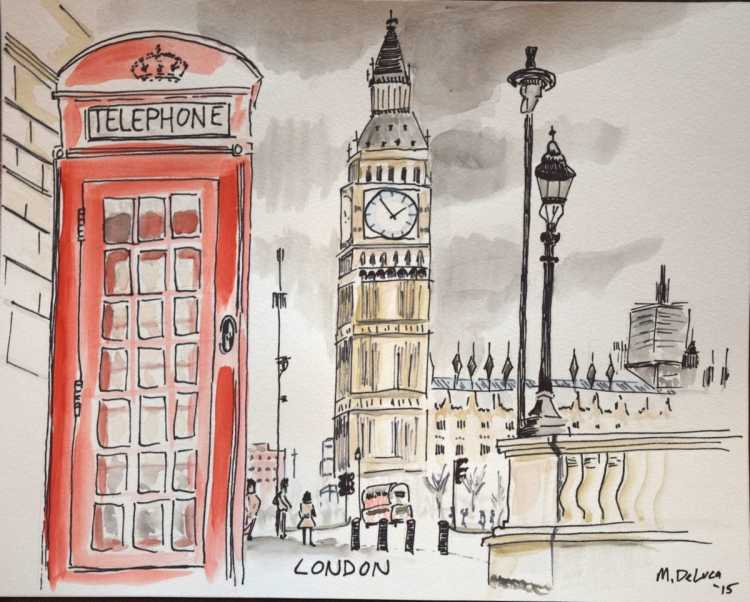 Англия Биг Бен скетч