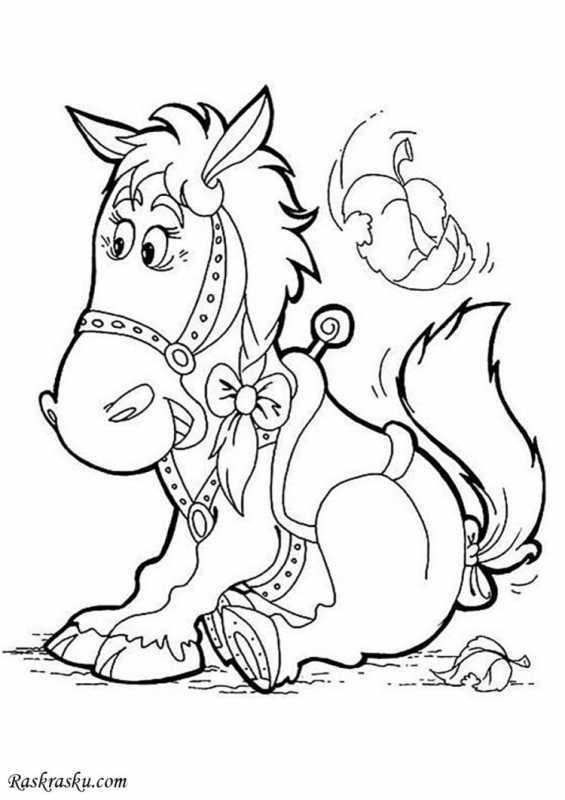 Разукрашки для девочек лошади и жеребята