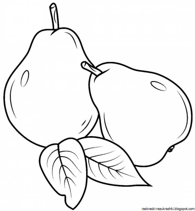 Раскрашивание фруктов для дошкольников