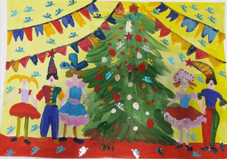 Рисование новогодний праздник