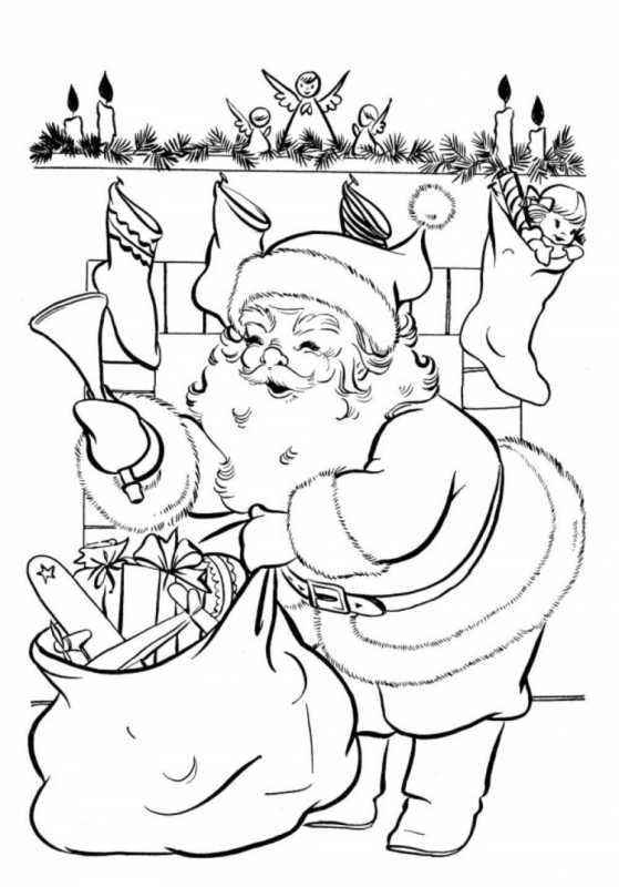 Раскраски Деда Мороза и Снегурочки