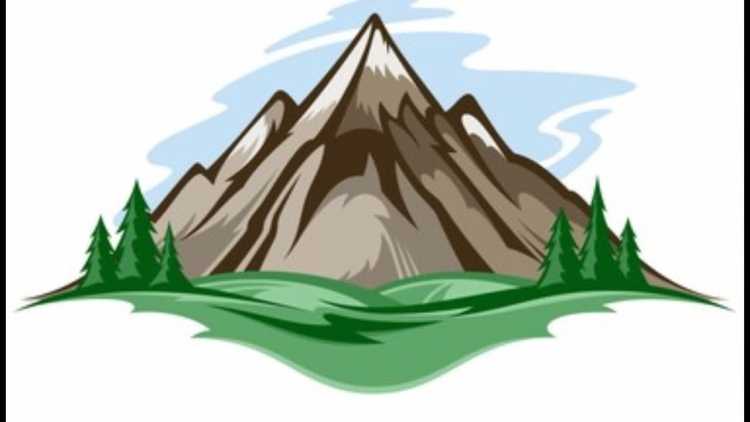 Мультяшная гора на прозрачном фоне