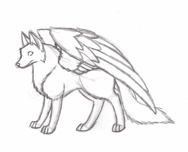 Рисунки для срисовки волки легкие
