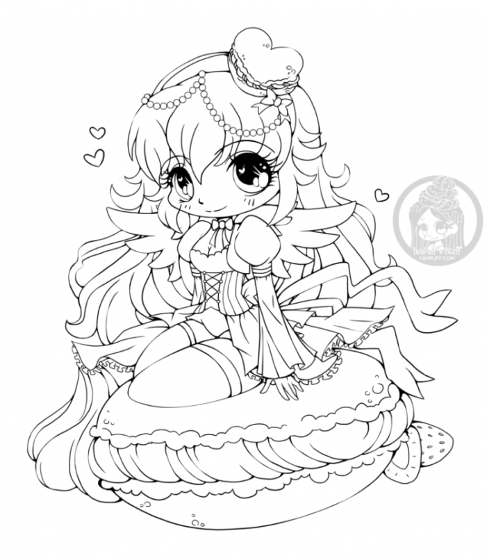 Раскраски Чиби девочки