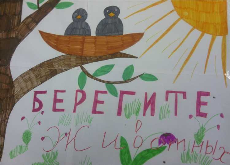 Плакат берегите животных