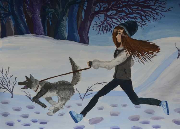 Зимние рисунки с людьми