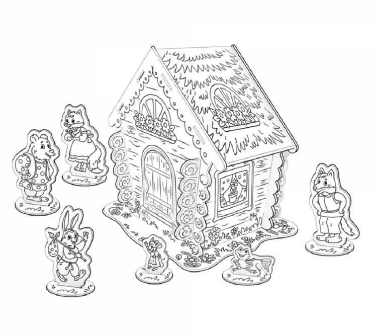 Избушка раскраска