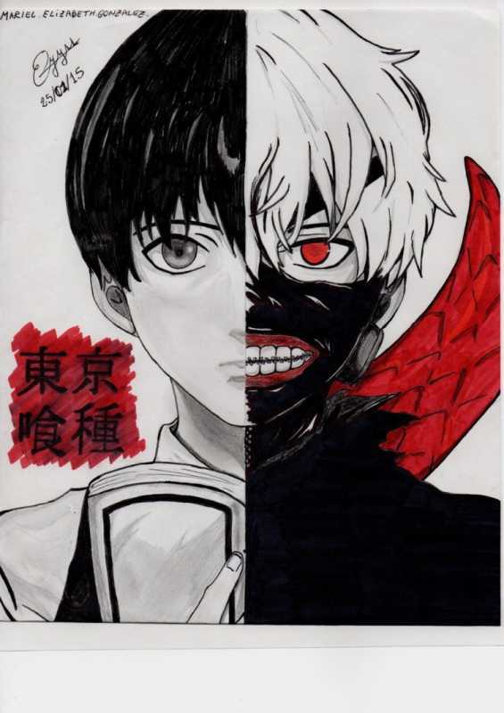 Канеки Кен рисовка