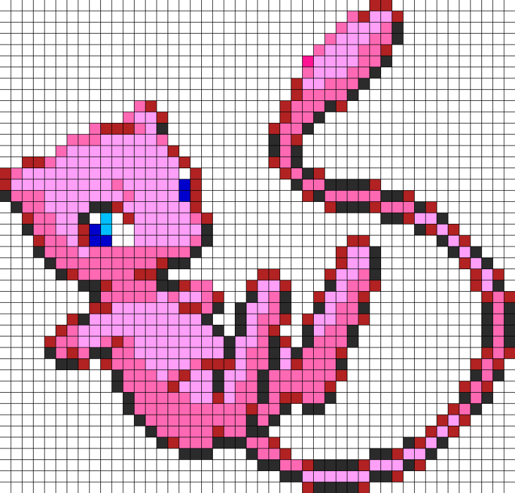 Покемон пиксель арт Мью