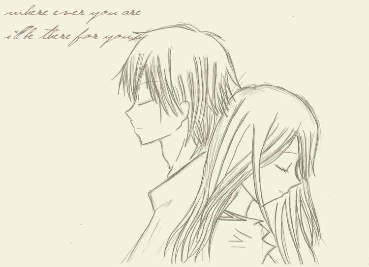 Плачущая девушка аниме карандашом