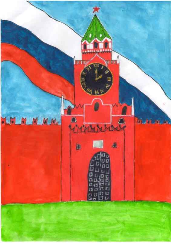 Рисование (ст) «Спасская башня Кремля».