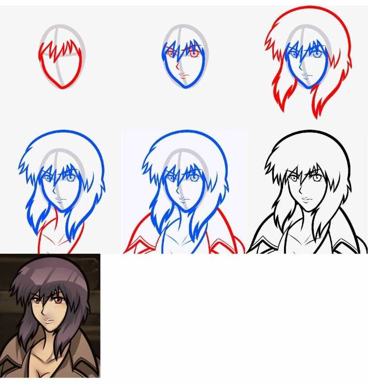 Рисунки аниме поэтапно