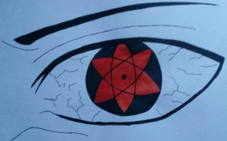 Мангекью Шаринган Итачи Учиха карандашом