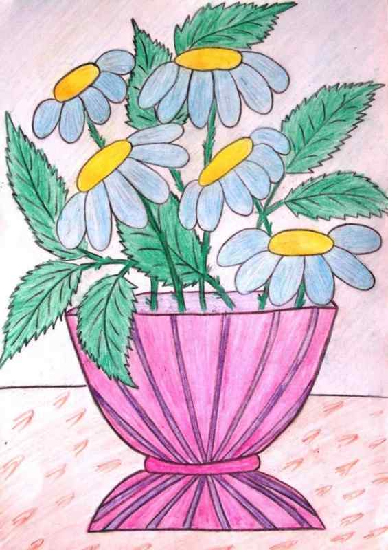 Георгины рисование карандашом