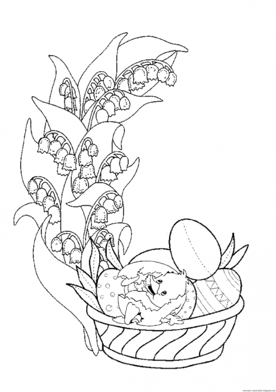 Пасха раскраска для детей начальной школы