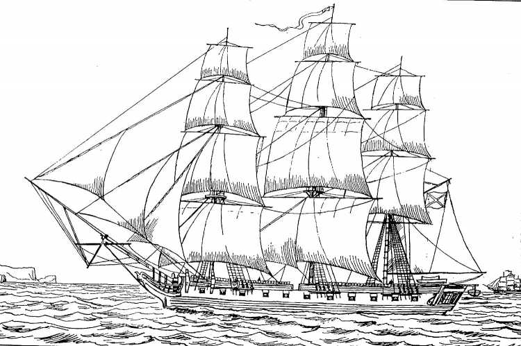 Раскраски деревянного корабля