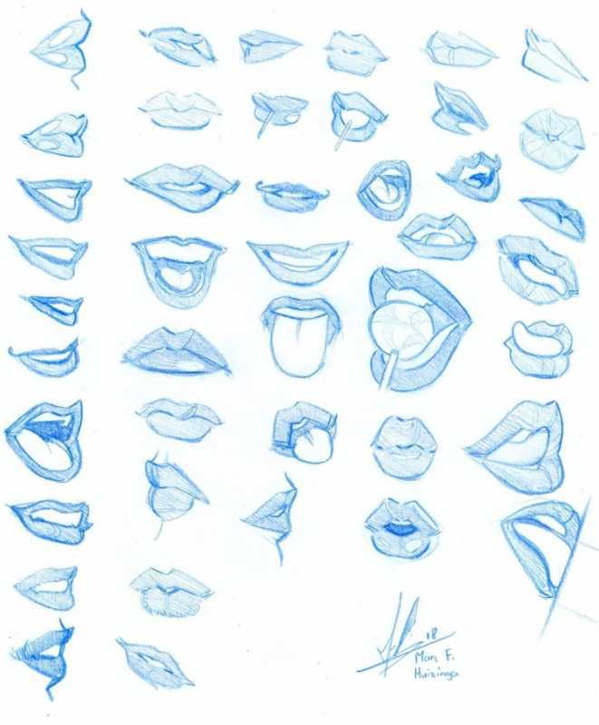 Рисование мультяшных губ