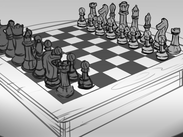 Шахматная доска в перспективе