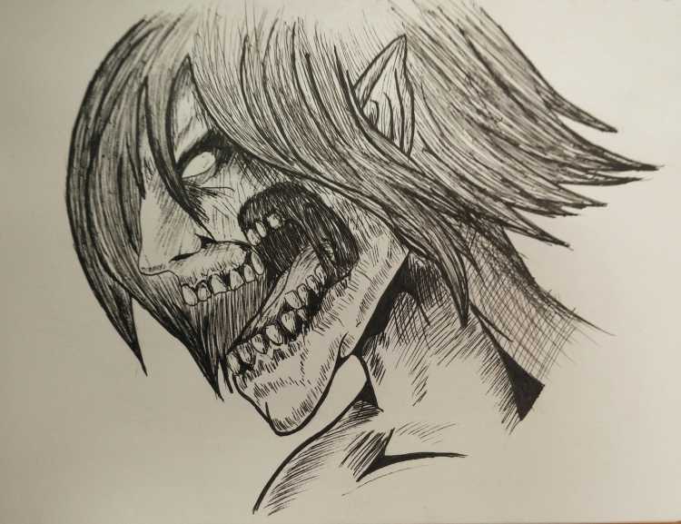 Эрен Титан нарисовать