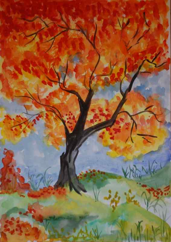 Рисование осеннего пейзажа