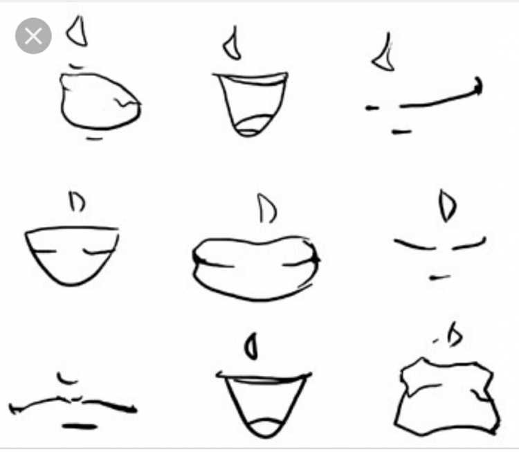 Улыбающийся рот аниме