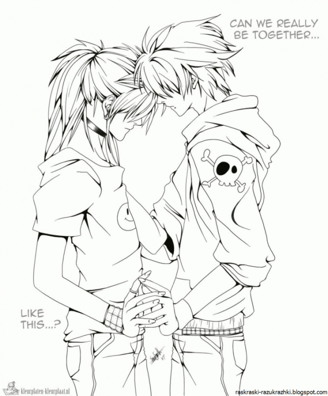 Аниме раскраски любовь