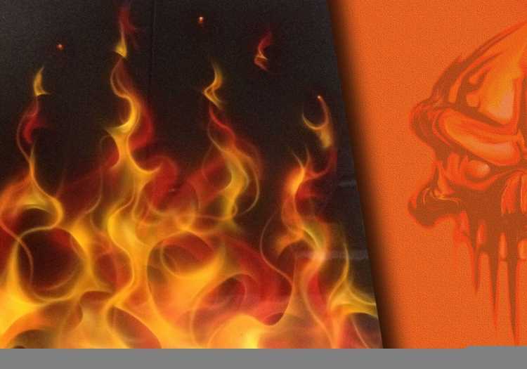 Языки пламени аэрография