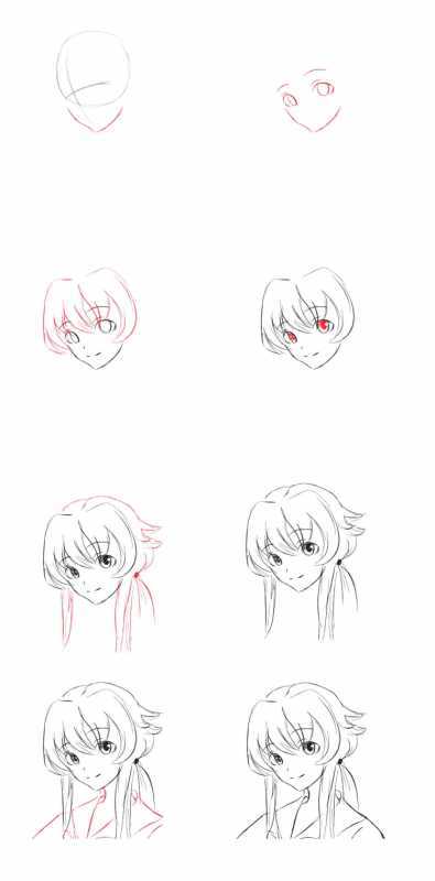 Поэтапное рисование аниме