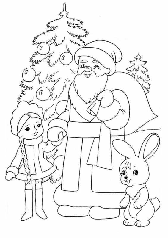 Раскраска новый год для детей