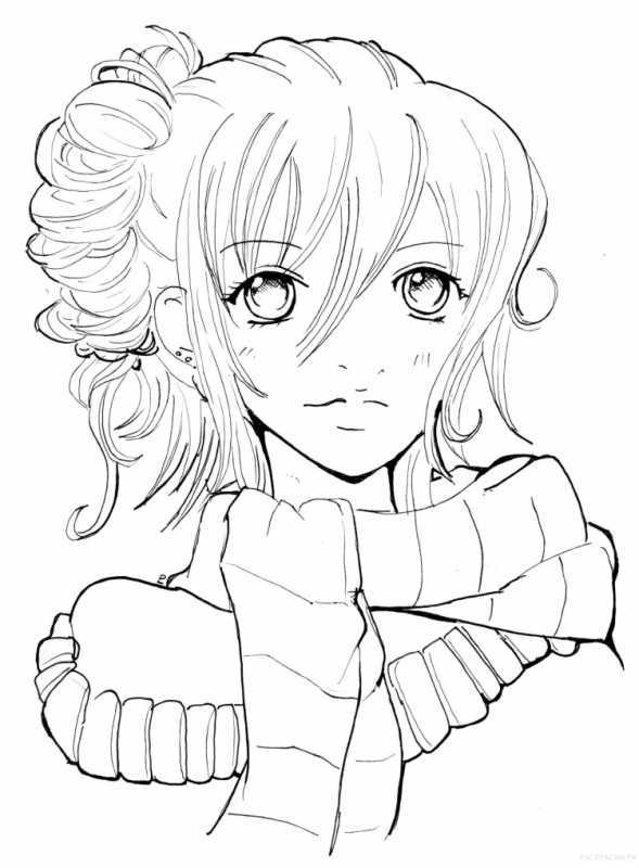 Раскраски аниме девушек