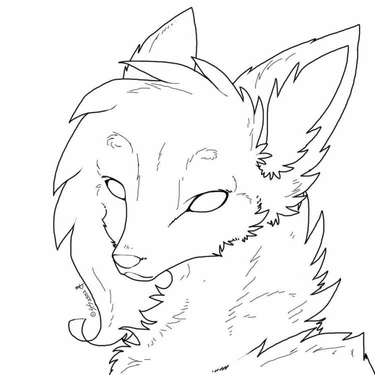 Раскраска смешная лиса