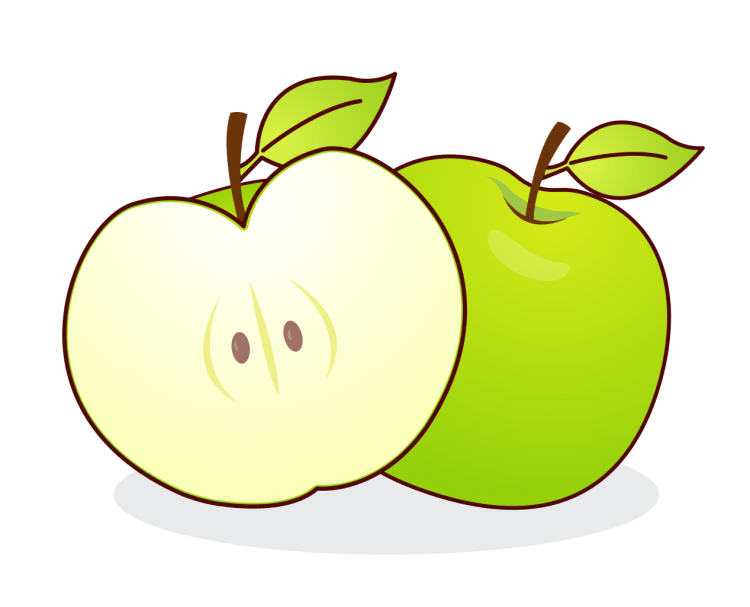 Яблоко большое и маленькое раскраска