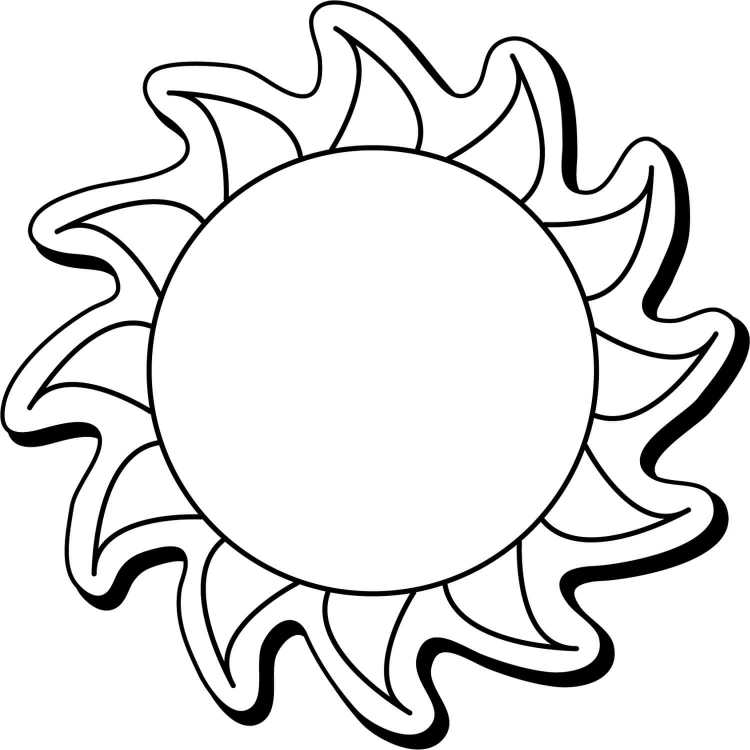 Солнышко картинка раскраска